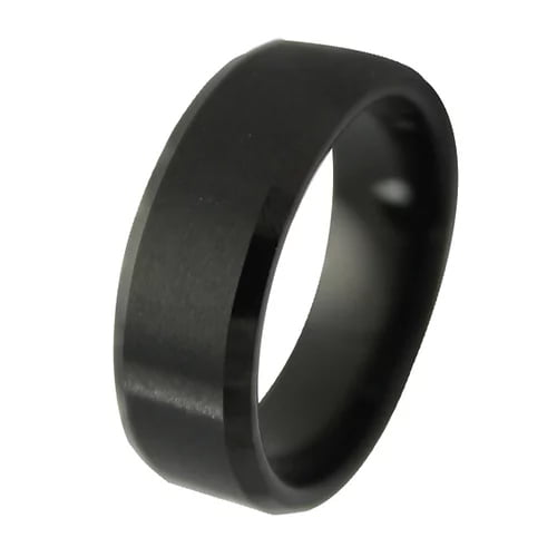 image of rt-03 tungsten black comfort fit band ring