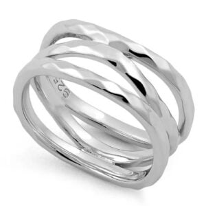 image of rv 08 wavy bands silver ring