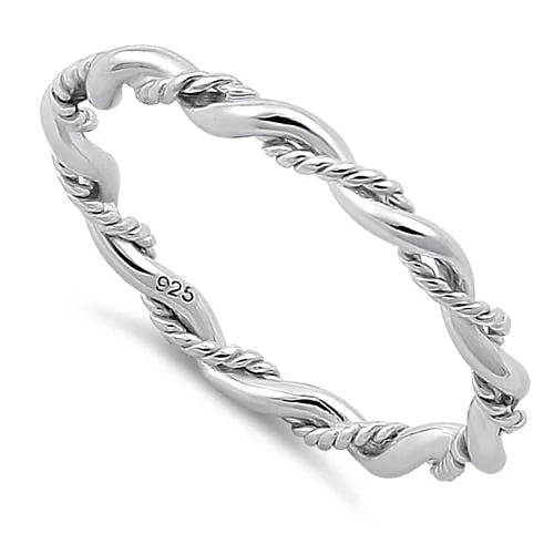 silver twisted rope ring