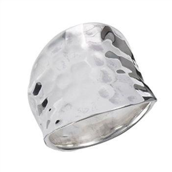 image of hammered sterling silver ring
