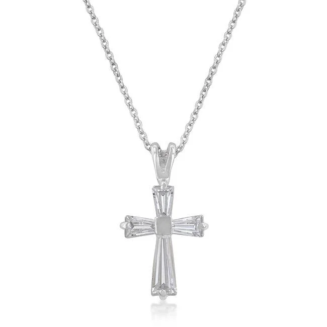 image of the crystal cross necklace