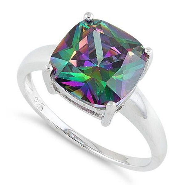 image of the rainbow topaz silver silver ring