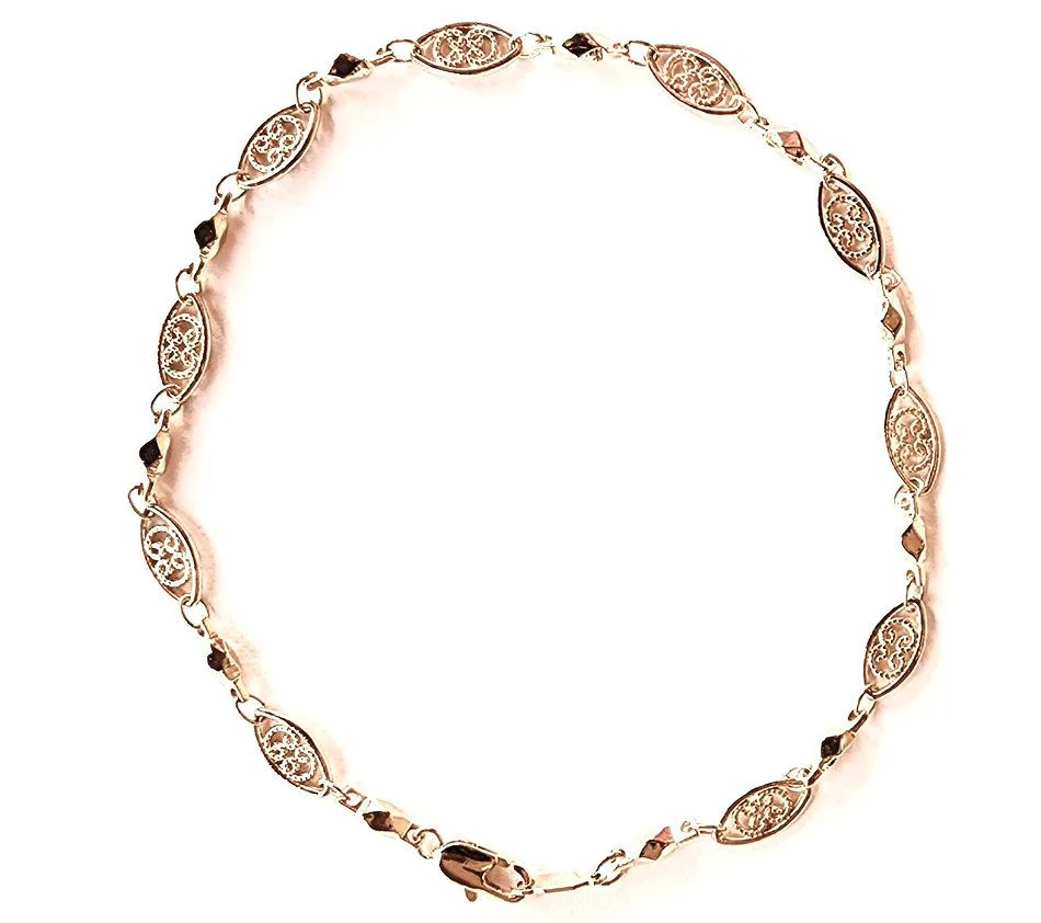 image of the gold oval link anklet