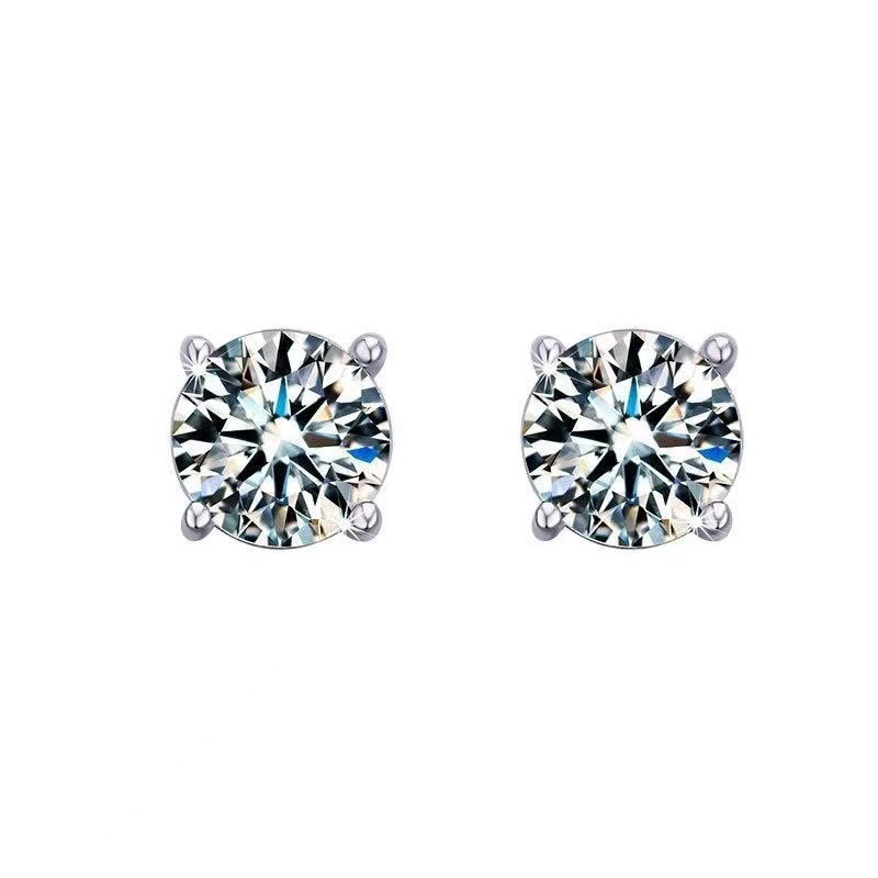 1/2 Ct Moissanite Diamond Stud Earrings